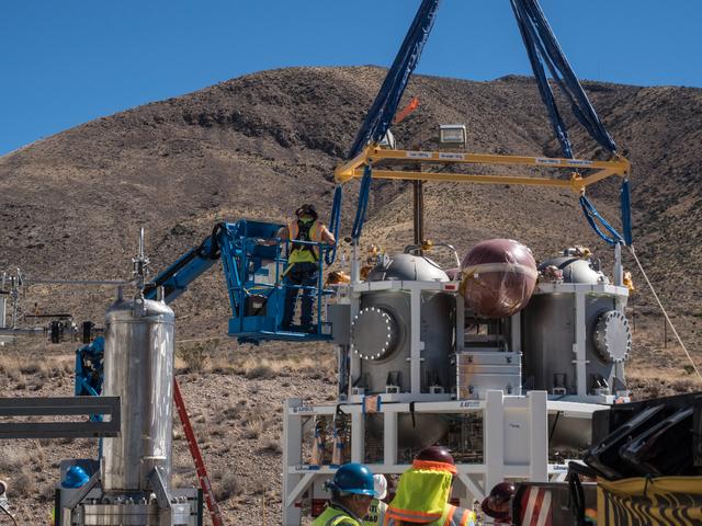 NASA image: Propulsion Qualification Module Installed at White Sands Test Fa