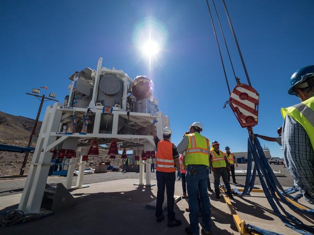 NASA image: Propulsion Qualification Module Installed at White Sands Test Fa