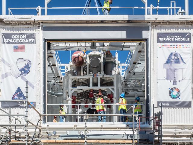 NASA image: Propulsion Qualification Module Installed at White Sands Test Fa