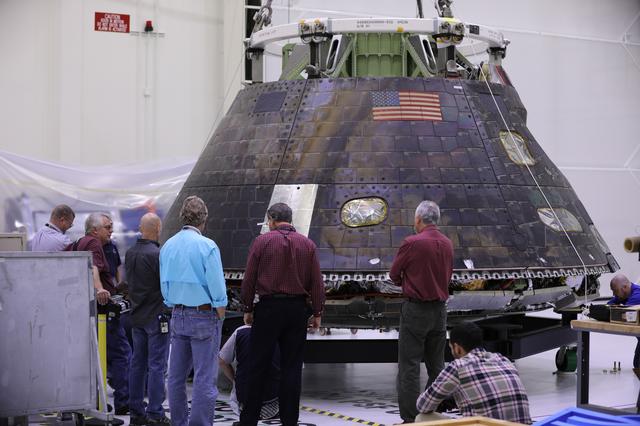 NASA image: EFT-1 Crew Module preparations to move to KSC Visitor Complex