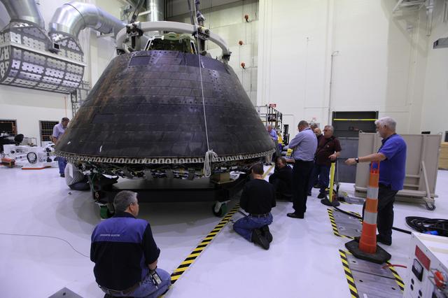 NASA image: EFT-1 Crew Module preparations to move to KSC Visitor Complex