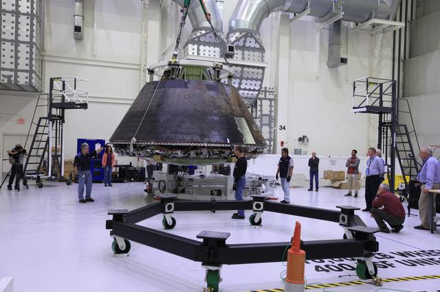 NASA image: EFT-1 Crew Module preparations to move to KSC Visitor Complex