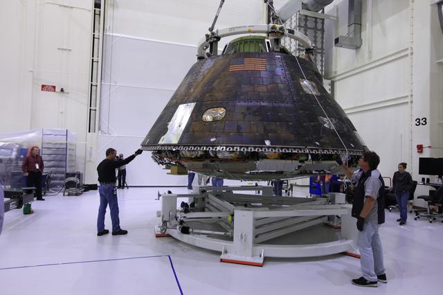 NASA image: EFT-1 Crew Module preparations to move to KSC Visitor Complex
