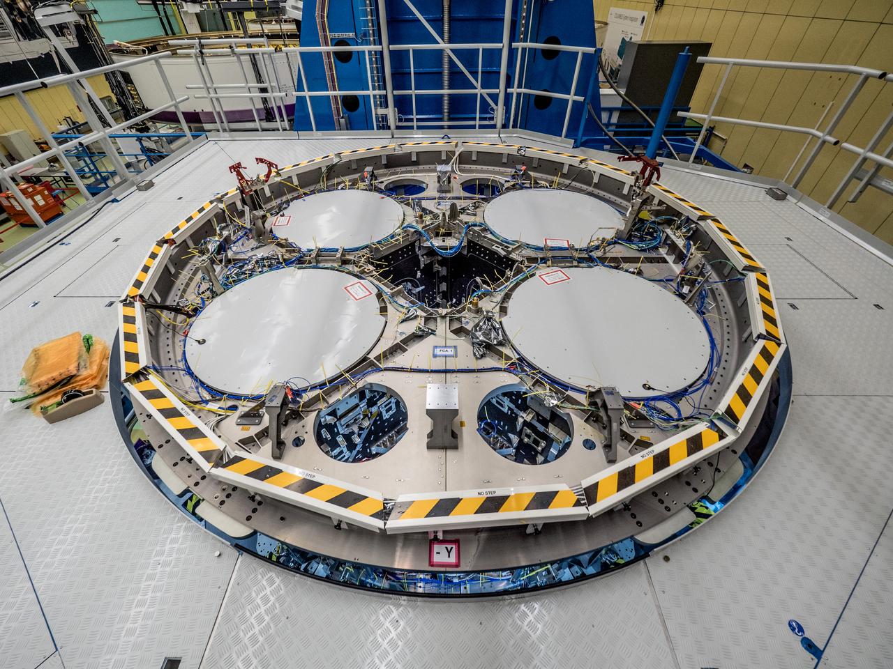 The ESA service module assembly continues at Airbus Defence and Space in Bremen, Germany on June 7, 2017.