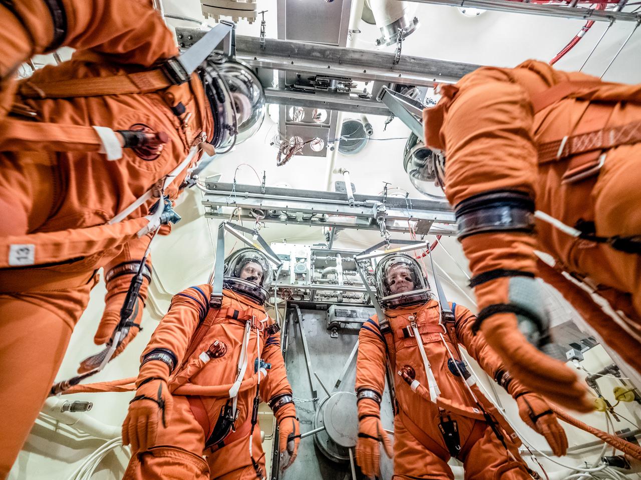 Engineers and technicians at NASA’s Johnson Space Center in Houston are testing the spacesuit astronauts will wear in the agency’s Orion spacecraft on trips to deep space. On June 22, 2017, members of the Johnson team participated in a Vacuum Pressure Integrated Suit Test to verify enhancements to the suit will meet test and design standards for the Orion spacecraft. During this test, the suit is connected to life support systems and then air is removed from Johnson’s 11-foot thermal vacuum chamber to evaluate the performance of the suits in conditions similar to a spacecraft. The suit will contain all the necessary functions to support life and is being designed to enable spacewalks and sustain the crew in the unlikely event the spacecraft loses pressure. Part of Batch images transfer from Flickr.