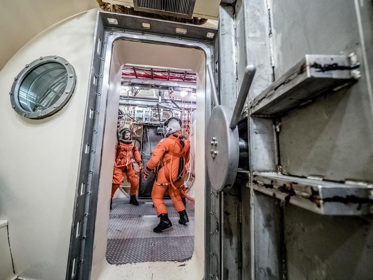 Engineers and technicians at NASA’s Johnson Space Center in Houston are testing the spacesuit astronauts will wear in the agency’s Orion spacecraft on trips to deep space. On June 22, 2017, members of the Johnson team participated in a Vacuum Pressure Integrated Suit Test to verify enhancements to the suit will meet test and design standards for the Orion spacecraft. During this test, the suit is connected to life support systems and then air is removed from Johnson’s 11-foot thermal vacuum chamber to evaluate the performance of the suits in conditions similar to a spacecraft. The suit will contain all the necessary functions to support life and is being designed to enable spacewalks and sustain the crew in the unlikely event the spacecraft loses pressure. Part of Batch images transfer from Flickr.
