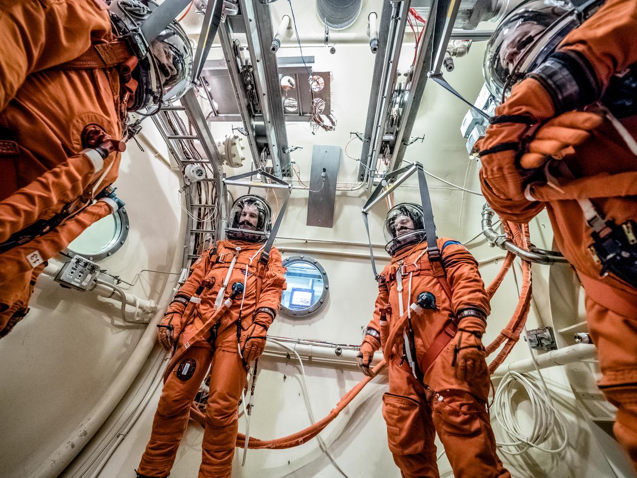 Engineers and technicians at NASA’s Johnson Space Center in Houston are testing the spacesuit astronauts will wear in the agency’s Orion spacecraft on trips to deep space. On June 22, 2017, members of the Johnson team participated in a Vacuum Pressure Integrated Suit Test to verify enhancements to the suit will meet test and design standards for the Orion spacecraft. During this test, the suit is connected to life support systems and then air is removed from Johnson’s 11-foot thermal vacuum chamber to evaluate the performance of the suits in conditions similar to a spacecraft. The suit will contain all the necessary functions to support life and is being designed to enable spacewalks and sustain the crew in the unlikely event the spacecraft loses pressure. Part of Batch images transfer from Flickr.