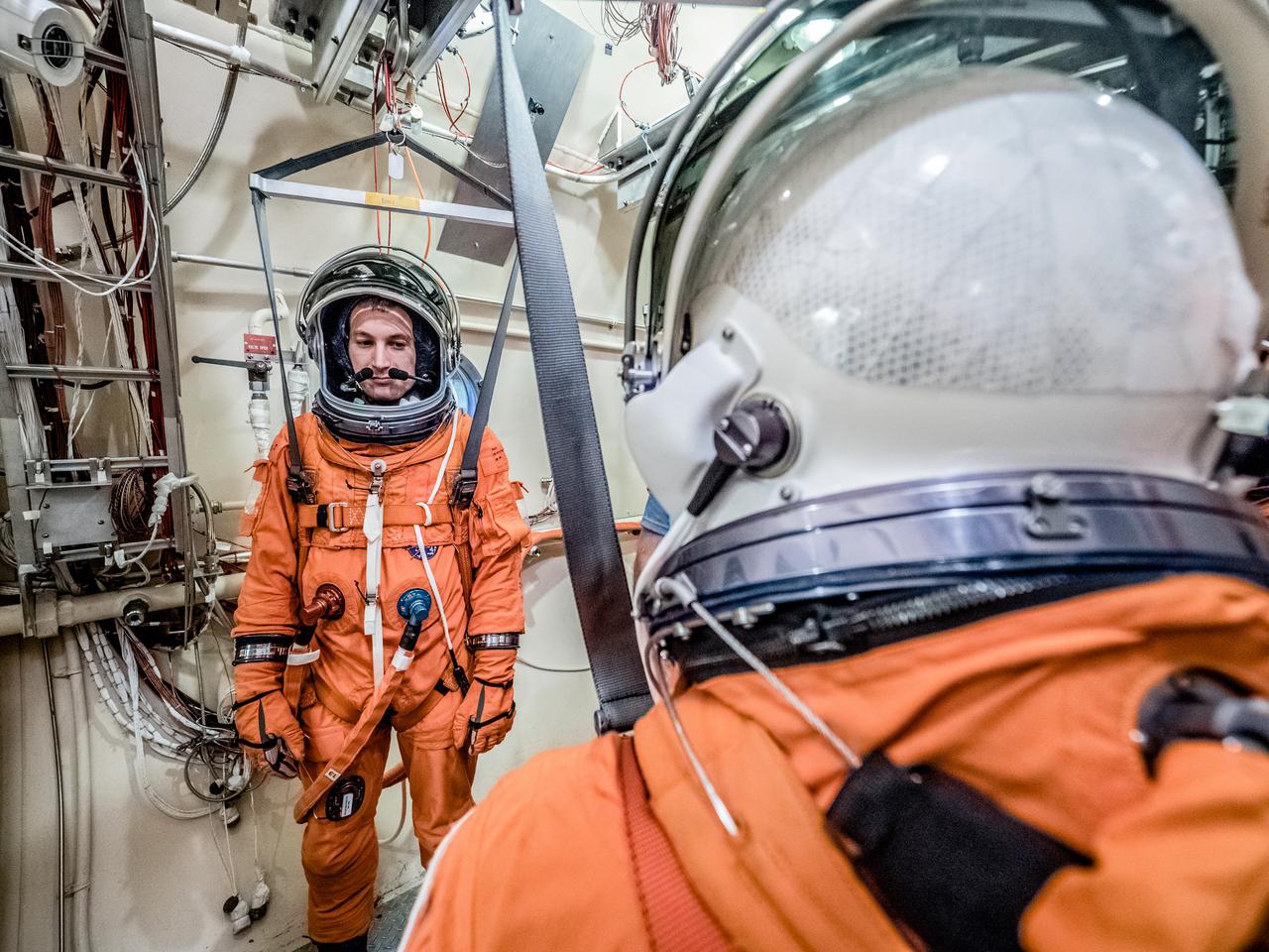 Engineers and technicians at NASA’s Johnson Space Center in Houston are testing the spacesuit astronauts will wear in the agency’s Orion spacecraft on trips to deep space. On June 22, 2017, members of the Johnson team participated in a Vacuum Pressure Integrated Suit Test to verify enhancements to the suit will meet test and design standards for the Orion spacecraft. During this test, the suit is connected to life support systems and then air is removed from Johnson’s 11-foot thermal vacuum chamber to evaluate the performance of the suits in conditions similar to a spacecraft. The suit will contain all the necessary functions to support life and is being designed to enable spacewalks and sustain the crew in the unlikely event the spacecraft loses pressure. Part of Batch images transfer from Flickr.