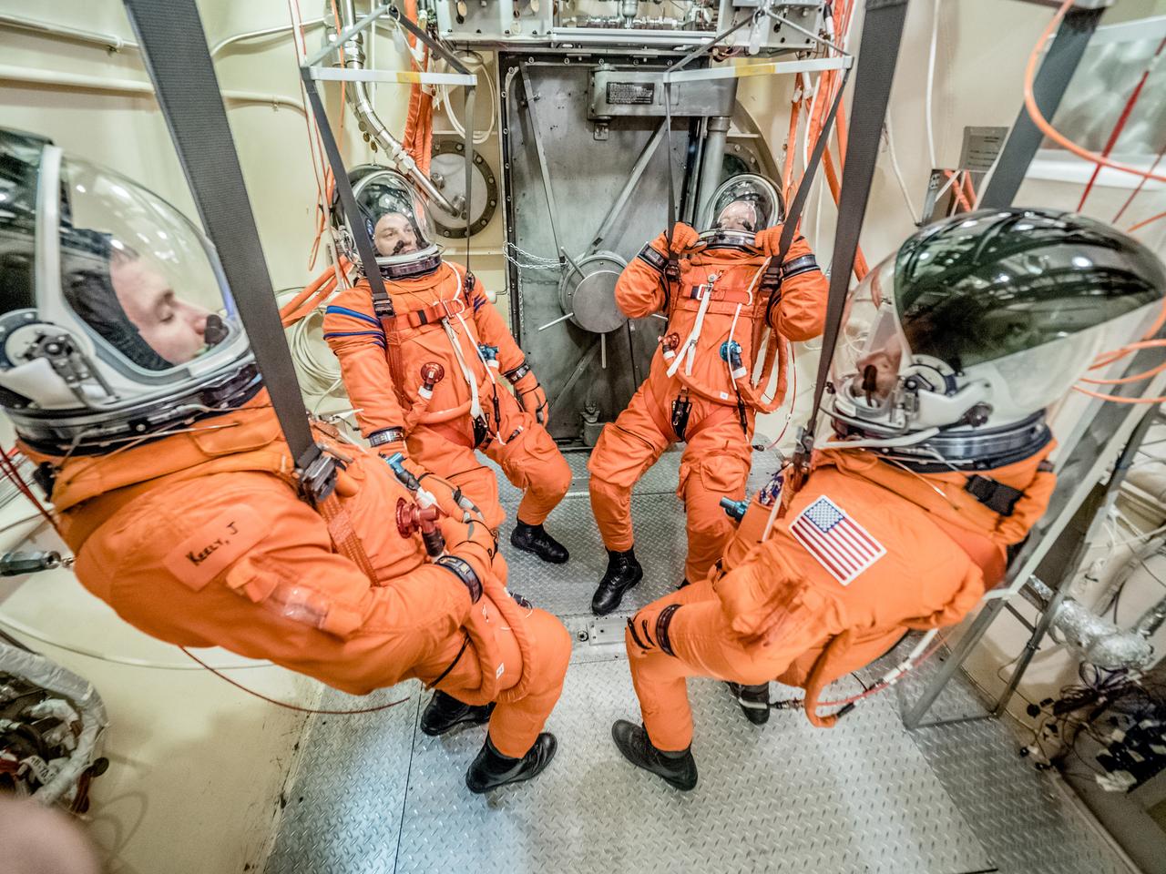Engineers and technicians at NASA’s Johnson Space Center in Houston are testing the spacesuit astronauts will wear in the agency’s Orion spacecraft on trips to deep space. On June 22, 2017, members of the Johnson team participated in a Vacuum Pressure Integrated Suit Test to verify enhancements to the suit will meet test and design standards for the Orion spacecraft. During this test, the suit is connected to life support systems and then air is removed from Johnson’s 11-foot thermal vacuum chamber to evaluate the performance of the suits in conditions similar to a spacecraft. The suit will contain all the necessary functions to support life and is being designed to enable spacewalks and sustain the crew in the unlikely event the spacecraft loses pressure. Part of Batch images transfer from Flickr.