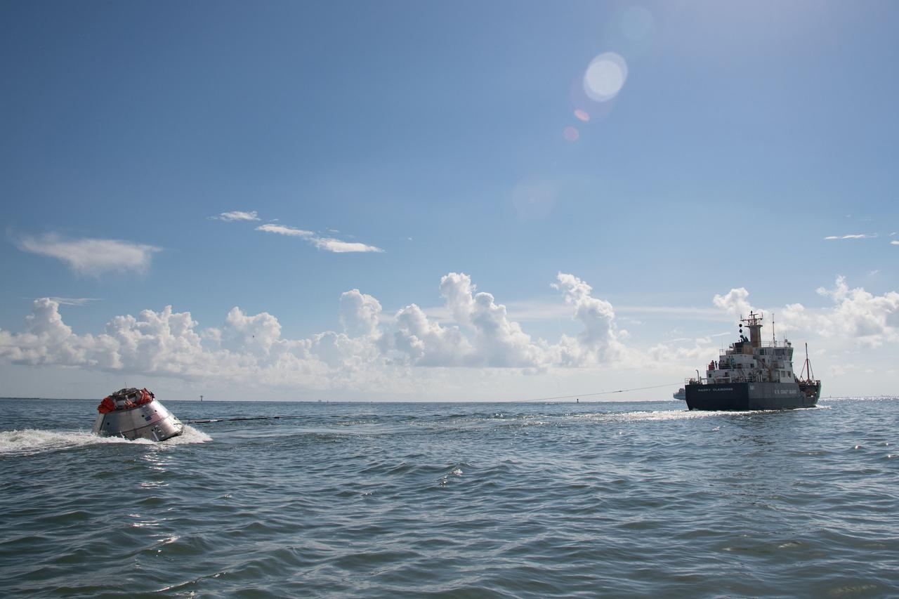 When astronauts return to Earth from destinations beyond the Moon in NASA’s Orion spacecraft and splashdown in the Pacific Ocean, they’ll still need to safely get out of the spacecraft and back on dry land. Using the waters off the coast of Galveston, Texas, a NASA and Department of Defense team test Orion exit procedures in a variety of scenarios on July 11, 2017. Part of Batch images transfer from Flickr.