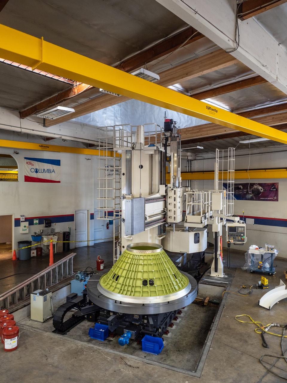 The Motor Adapter Truss Assembly (MATA) adapter for Artemis I Orion, which connects the crew module to the launch abort system, is ready for shipment at AMRO Fabricating Corporation in California on June 18, 2018.