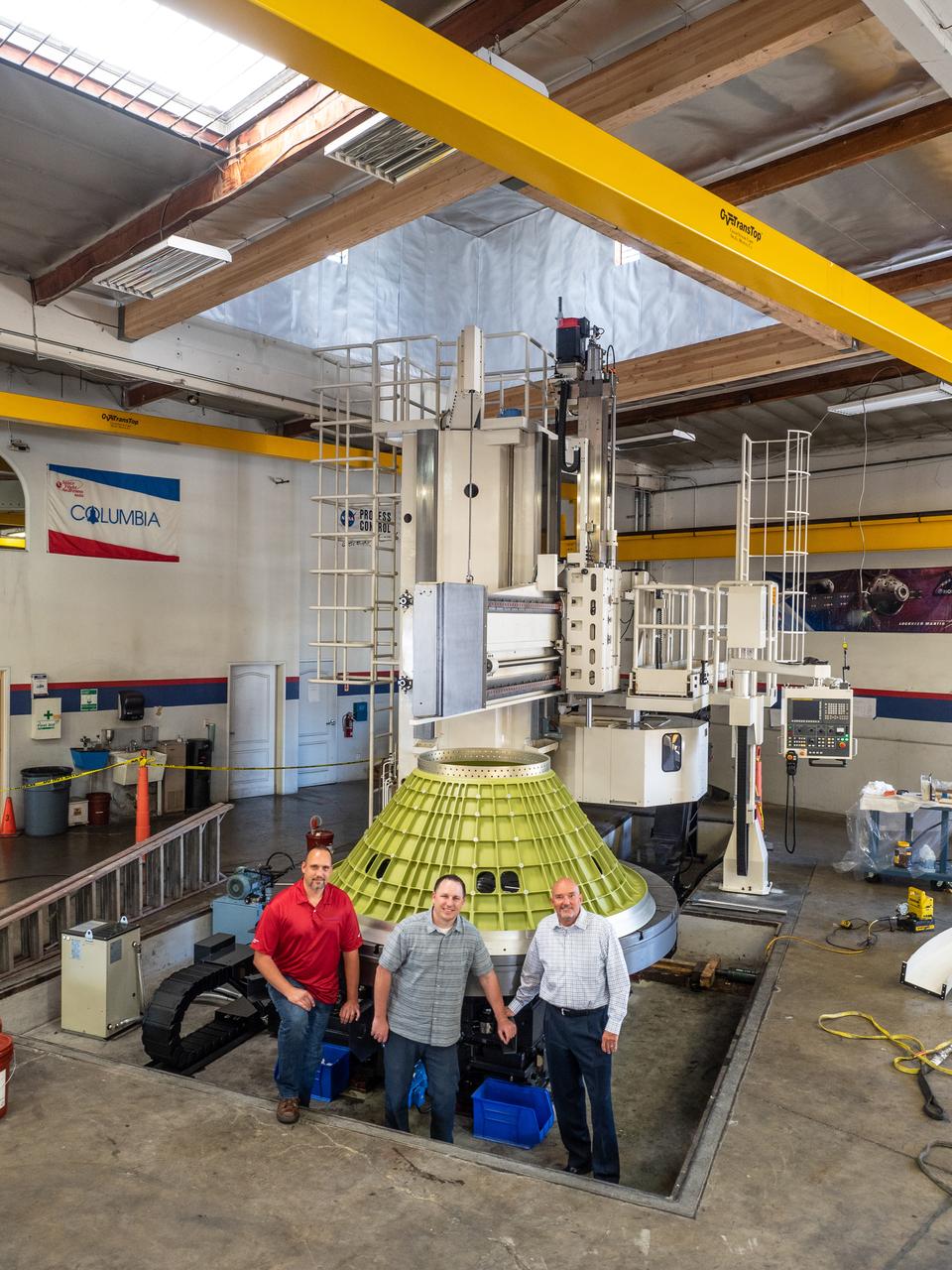 The Motor Adapter Truss Assembly (MATA) adapter for Artemis I Orion, which connects the crew module to the launch abort system, is ready for shipment at AMRO Fabricating Corporation in California on June 18, 2018.