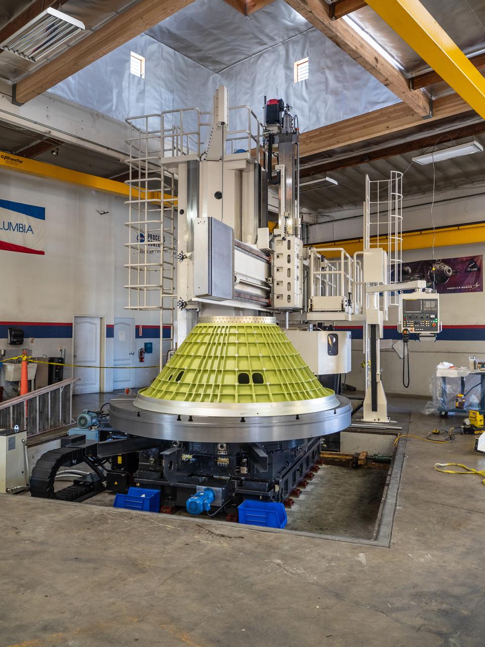 The Motor Adapter Truss Assembly (MATA) adapter for Artemis I Orion, which connects the crew module to the launch abort system, is ready for shipment at AMRO Fabricating Corporation in California on June 18, 2018.