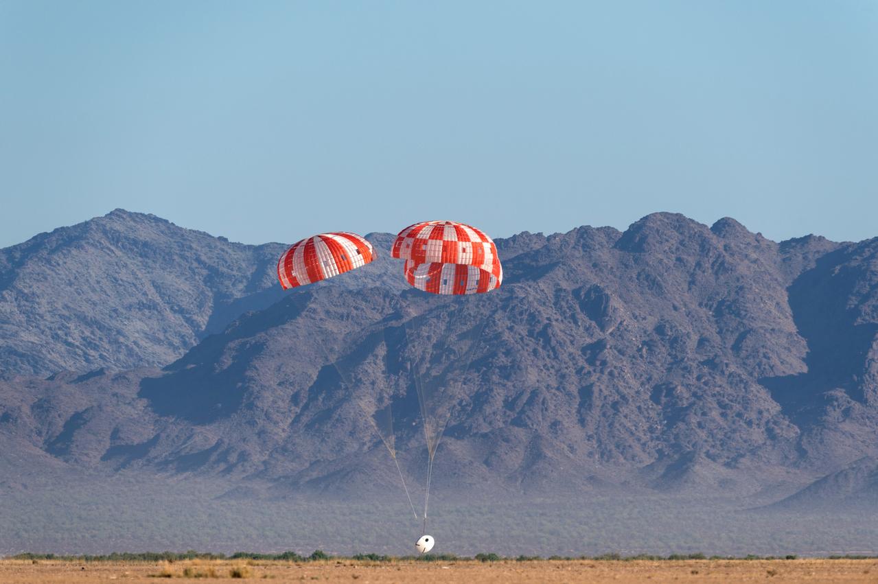 NASA has completes the final test to qualify Orion’s parachute system for flights with astronauts, checking off an important milestone on the path to send humans on missions to the Moon and beyond on Sept. 12, 2018...Over the course of eight tests at the U.S. Army’s Yuma Proving Ground in Arizona, engineers have evaluated the performance of Orion’s parachute system during normal landing sequences as well as several failure scenarios and a variety of potential aerodynamic conditions to ensure astronauts can return safely from deep space missions.
