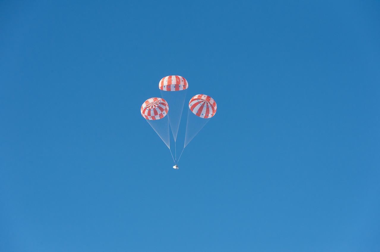 NASA has completes the final test to qualify Orion’s parachute system for flights with astronauts, checking off an important milestone on the path to send humans on missions to the Moon and beyond on Sept. 12, 2018...Over the course of eight tests at the U.S. Army’s Yuma Proving Ground in Arizona, engineers have evaluated the performance of Orion’s parachute system during normal landing sequences as well as several failure scenarios and a variety of potential aerodynamic conditions to ensure astronauts can return safely from deep space missions.