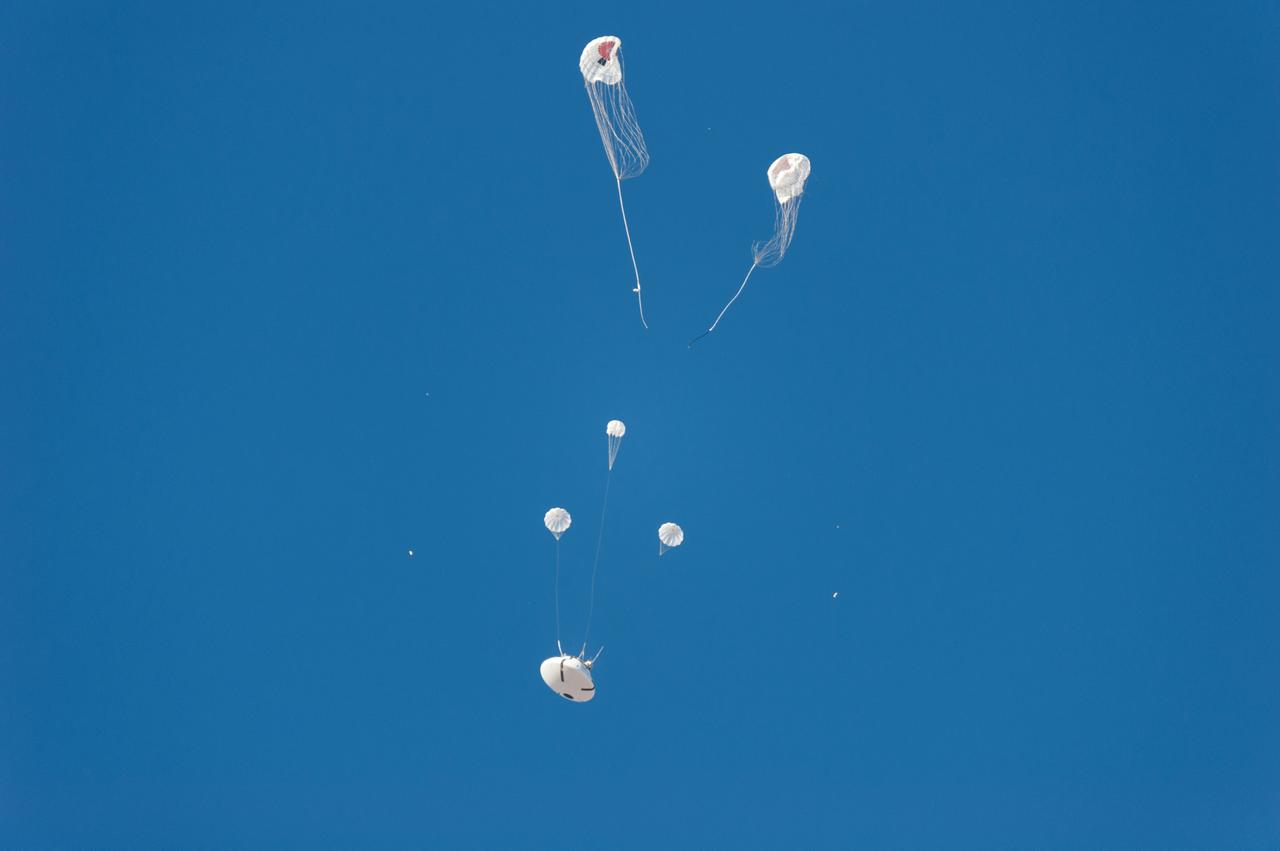 NASA has completes the final test to qualify Orion’s parachute system for flights with astronauts, checking off an important milestone on the path to send humans on missions to the Moon and beyond on Sept. 12, 2018...Over the course of eight tests at the U.S. Army’s Yuma Proving Ground in Arizona, engineers have evaluated the performance of Orion’s parachute system during normal landing sequences as well as several failure scenarios and a variety of potential aerodynamic conditions to ensure astronauts can return safely from deep space missions.