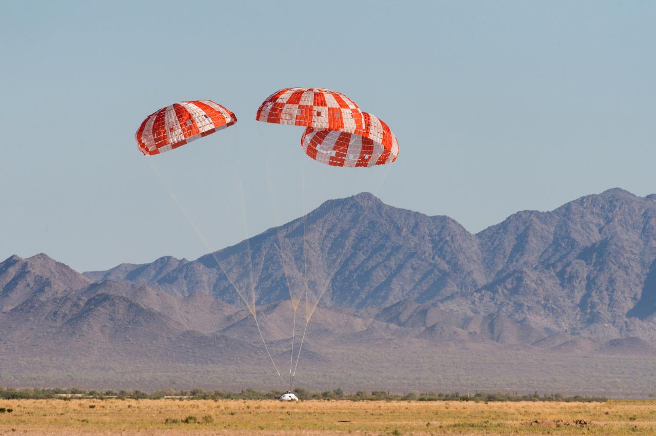 NASA has completes the final test to qualify Orion’s parachute system for flights with astronauts, checking off an important milestone on the path to send humans on missions to the Moon and beyond on Sept. 12, 2018...Over the course of eight tests at the U.S. Army’s Yuma Proving Ground in Arizona, engineers have evaluated the performance of Orion’s parachute system during normal landing sequences as well as several failure scenarios and a variety of potential aerodynamic conditions to ensure astronauts can return safely from deep space missions.