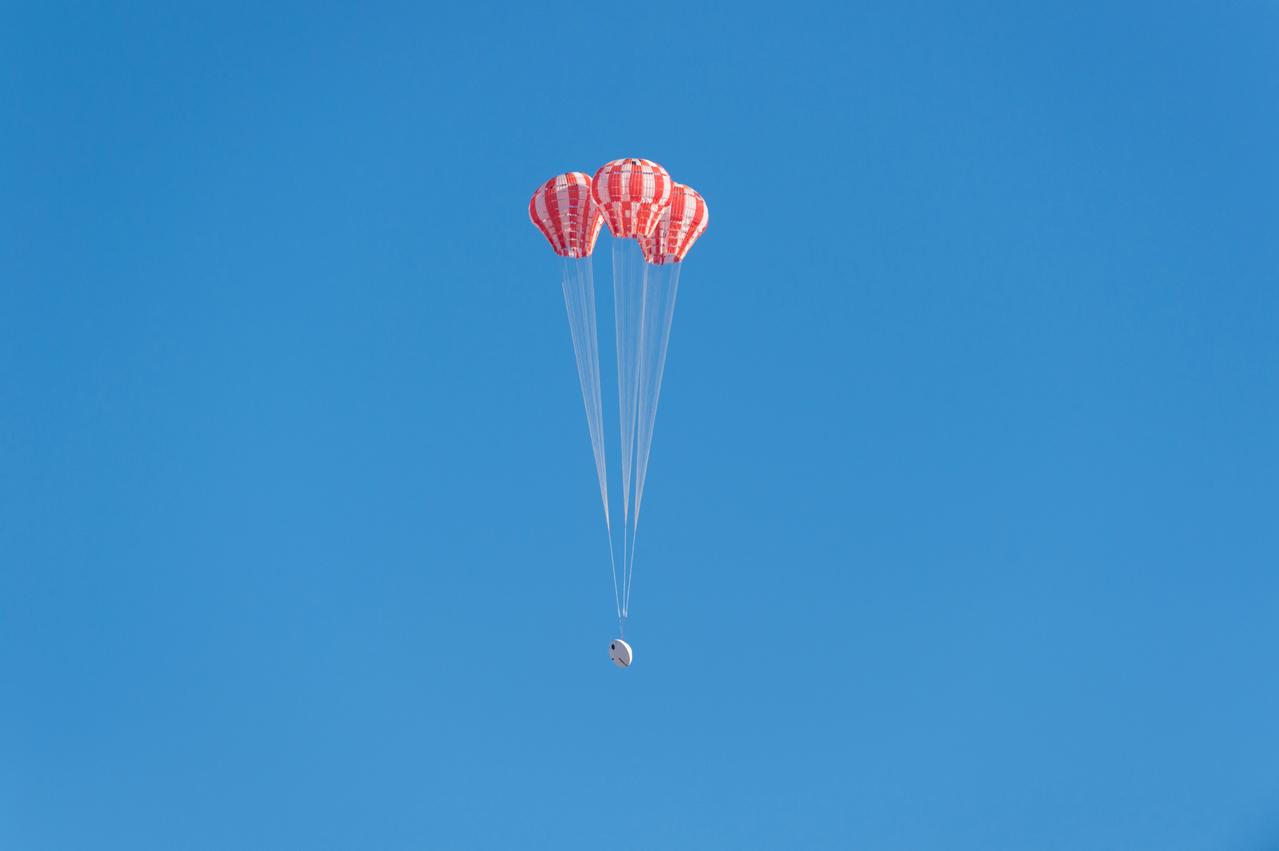 NASA has completes the final test to qualify Orion’s parachute system for flights with astronauts, checking off an important milestone on the path to send humans on missions to the Moon and beyond on Sept. 12, 2018...Over the course of eight tests at the U.S. Army’s Yuma Proving Ground in Arizona, engineers have evaluated the performance of Orion’s parachute system during normal landing sequences as well as several failure scenarios and a variety of potential aerodynamic conditions to ensure astronauts can return safely from deep space missions.