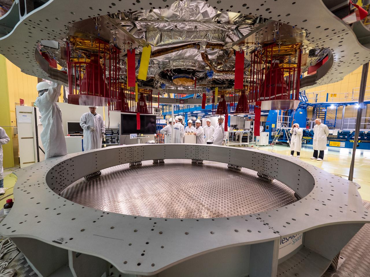 Technicians at the Airbus facility in Bremen, Germany prepare the European Service Module for shipment to Kennedy Space Center on Nov. 1, 2018. The service module will depart Germany on November 5, 2018 and will arrive in the U.S. on November 6...For the first time, NASA will use a European-built system as a critical element to power an American spacecraft, extending the international cooperation of the International Space Station into deep space. The European Service Module is a unique collaboration across space agencies and industry including ESA’s prime contractor, Airbus, and 10 European countries. The completion of service module work in Europe and shipment to Kennedy signifies a major milestone toward NASA’s human deep space exploration missions to the Moon and beyond.