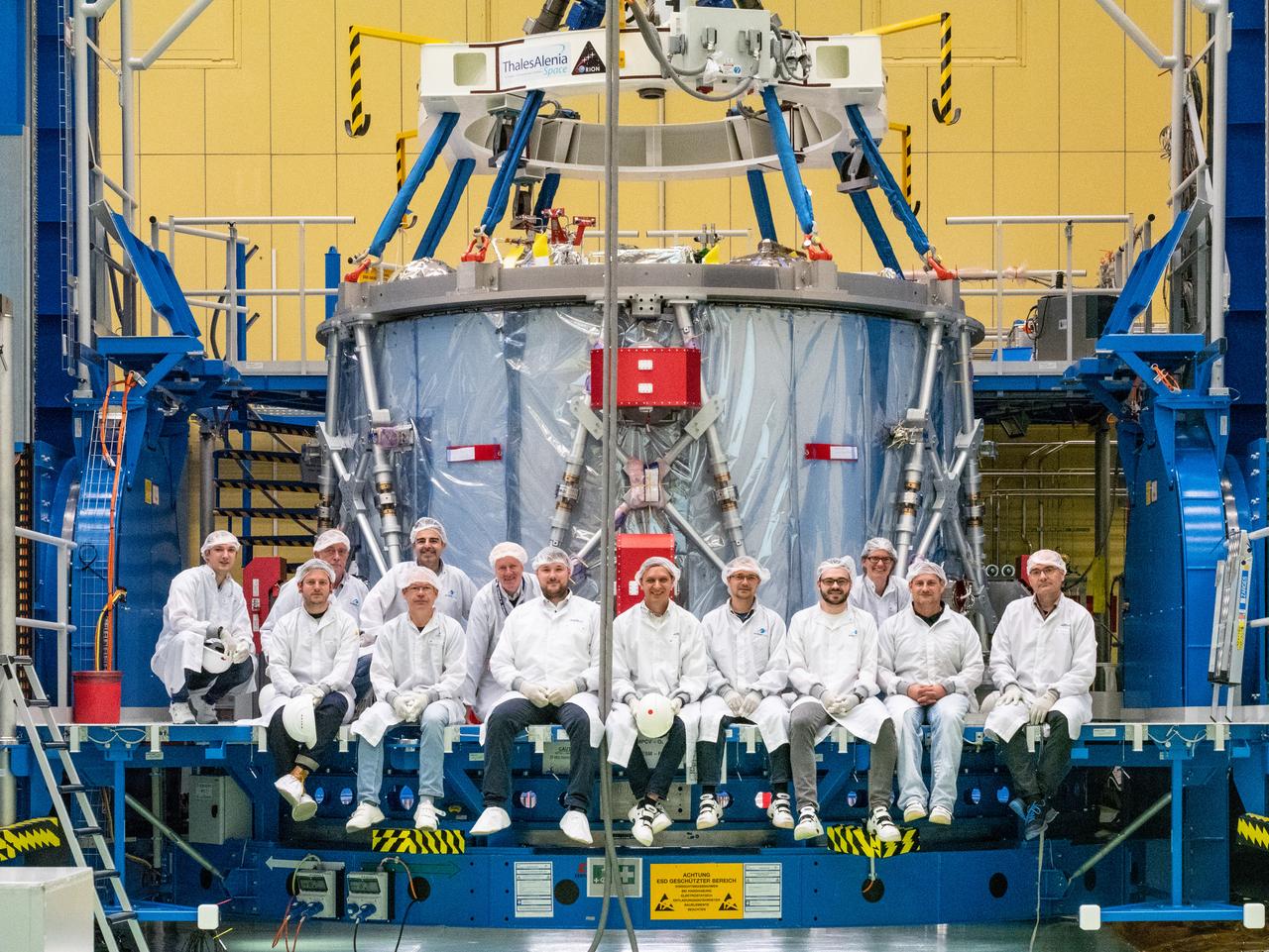 Technicians at the Airbus facility in Bremen, Germany prepare the European Service Module for shipment to Kennedy Space Center on Nov. 1, 2018. The service module will depart Germany on November 5, 2018 and will arrive in the U.S. on November 6...For the first time, NASA will use a European-built system as a critical element to power an American spacecraft, extending the international cooperation of the International Space Station into deep space. The European Service Module is a unique collaboration across space agencies and industry including ESA’s prime contractor, Airbus, and 10 European countries. The completion of service module work in Europe and shipment to Kennedy signifies a major milestone toward NASA’s human deep space exploration missions to the Moon and beyond.