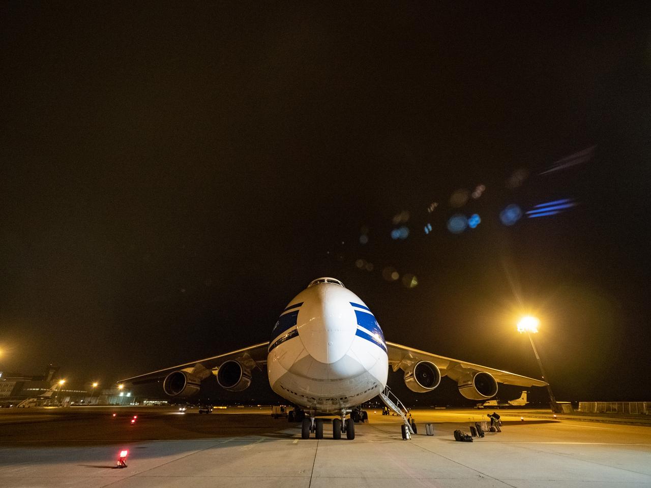 Orion's European Service Module is loaded on the Antonov airplane in Bremen, Germany on Nov. 5, 2018 for transport to Kennedy Space Center...For the first time, NASA will use a European-built system as a critical element to power an American spacecraft, extending the international cooperation of the International Space Station into deep space. The European Service Module is a unique collaboration across space agencies and industry including ESA’s prime contractor, Airbus, and 10 European countries. The completion of service module work in Europe and shipment to Kennedy signifies a major milestone toward NASA’s human deep space exploration missions to the Moon and beyond.