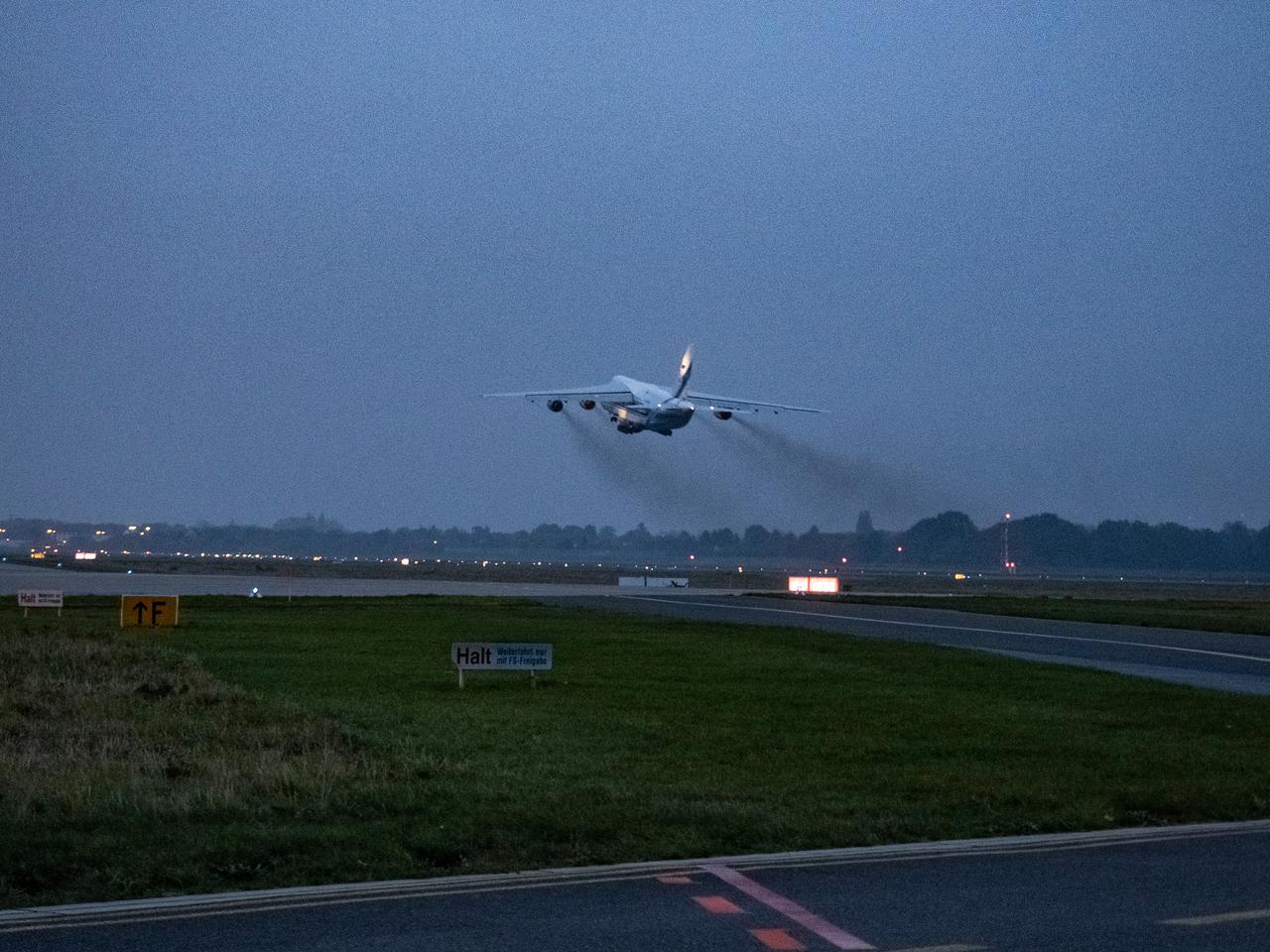 Orion's European Service Module is loaded on the Antonov airplane in Bremen, Germany on Nov. 5, 2018 for transport to Kennedy Space Center...For the first time, NASA will use a European-built system as a critical element to power an American spacecraft, extending the international cooperation of the International Space Station into deep space. The European Service Module is a unique collaboration across space agencies and industry including ESA’s prime contractor, Airbus, and 10 European countries. The completion of service module work in Europe and shipment to Kennedy signifies a major milestone toward NASA’s human deep space exploration missions to the Moon and beyond.