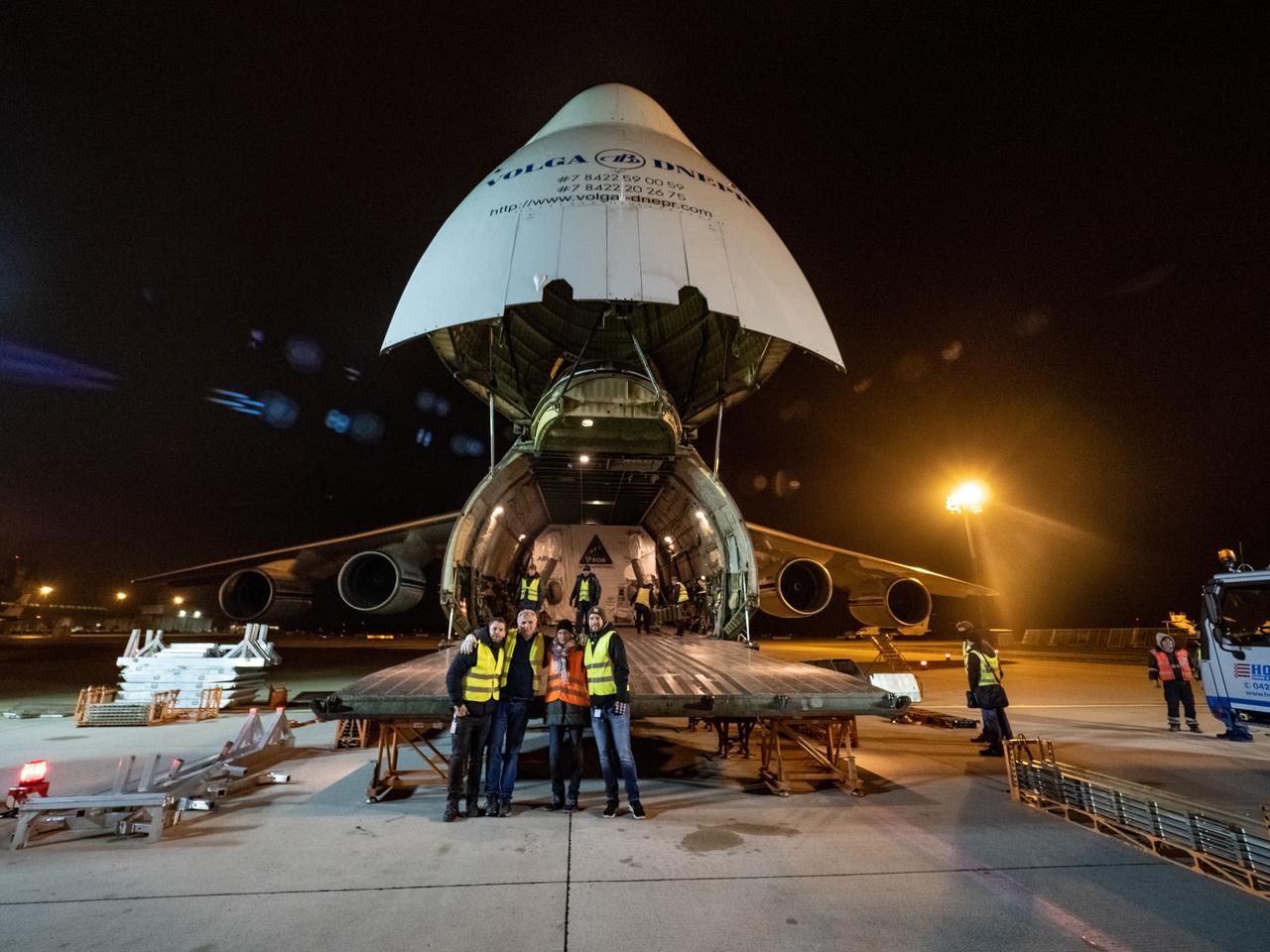 Orion's European Service Module is loaded on the Antonov airplane in Bremen, Germany on Nov. 5, 2018 for transport to Kennedy Space Center...For the first time, NASA will use a European-built system as a critical element to power an American spacecraft, extending the international cooperation of the International Space Station into deep space. The European Service Module is a unique collaboration across space agencies and industry including ESA’s prime contractor, Airbus, and 10 European countries. The completion of service module work in Europe and shipment to Kennedy signifies a major milestone toward NASA’s human deep space exploration missions to the Moon and beyond.