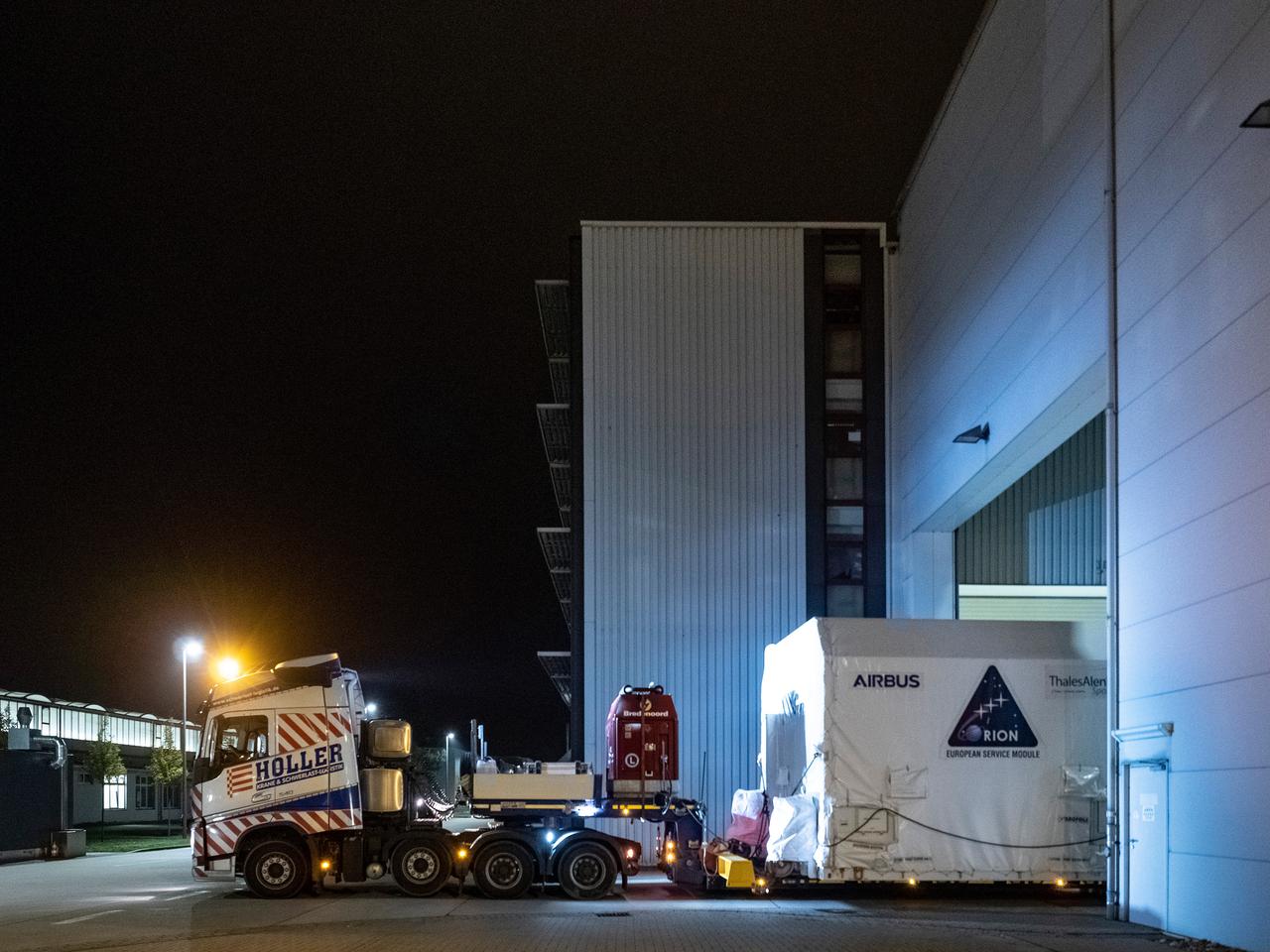 Orion's European Service Module is loaded on the Antonov airplane in Bremen, Germany on Nov. 5, 2018 for transport to Kennedy Space Center...For the first time, NASA will use a European-built system as a critical element to power an American spacecraft, extending the international cooperation of the International Space Station into deep space. The European Service Module is a unique collaboration across space agencies and industry including ESA’s prime contractor, Airbus, and 10 European countries. The completion of service module work in Europe and shipment to Kennedy signifies a major milestone toward NASA’s human deep space exploration missions to the Moon and beyond.