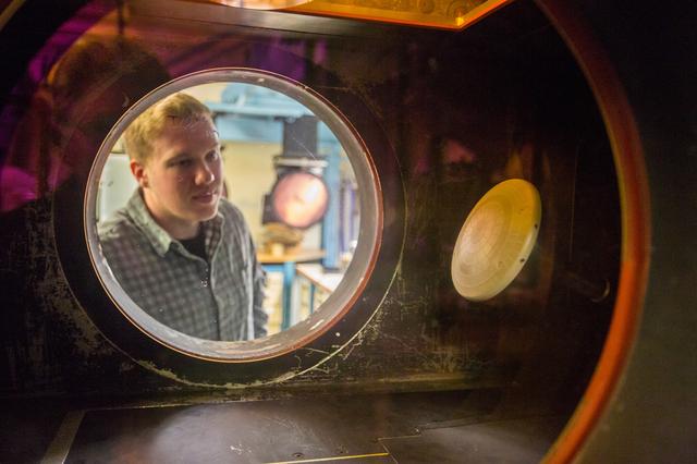 NASA image: Small Model, Big Science: Testing a 6-inch Orion Heat Shield Mod