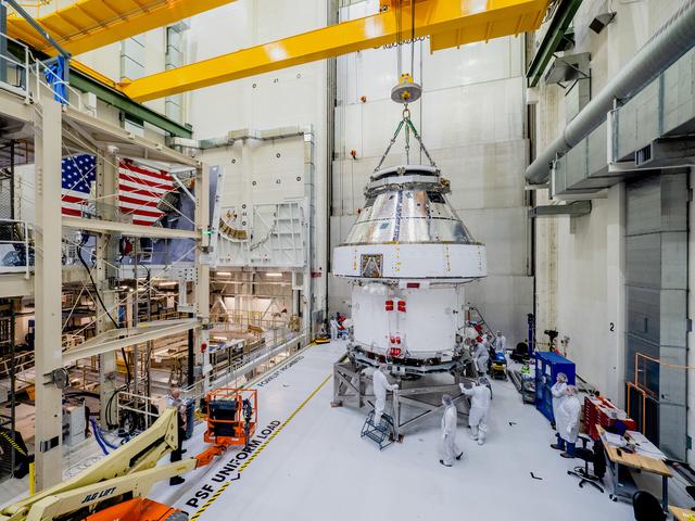 NASA image: Orion Moved from Assembly Stand Ahead of Shipment to Ohio for Te