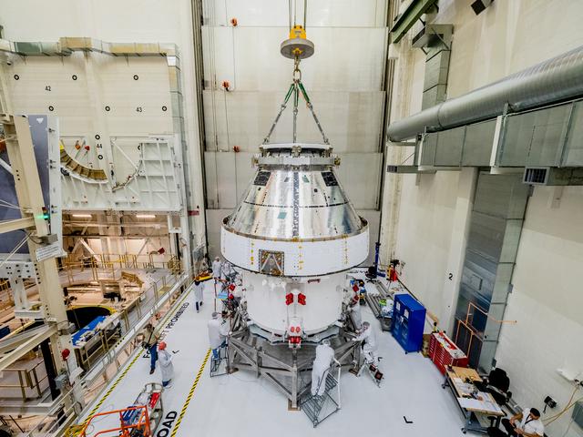 NASA image: Orion Moved from Assembly Stand Ahead of Shipment to Ohio for Te