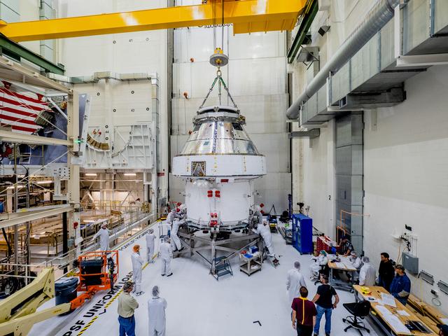 NASA image: Orion Moved from Assembly Stand Ahead of Shipment to Ohio for Te