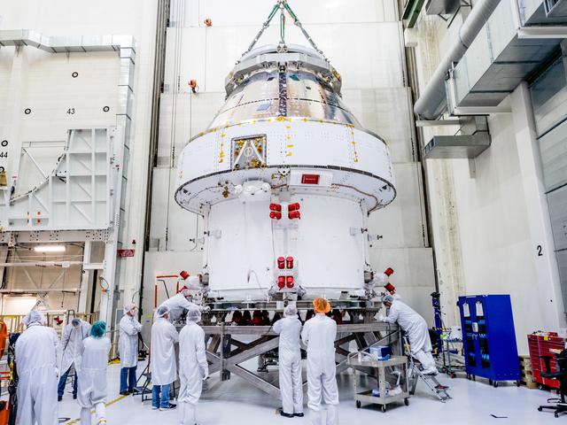 NASA image: Orion Moved from Assembly Stand Ahead of Shipment to Ohio for Te