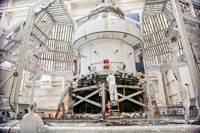 NASA image: Orion Spacecraft for Artemis I Prepared for Thermal Test at NASA