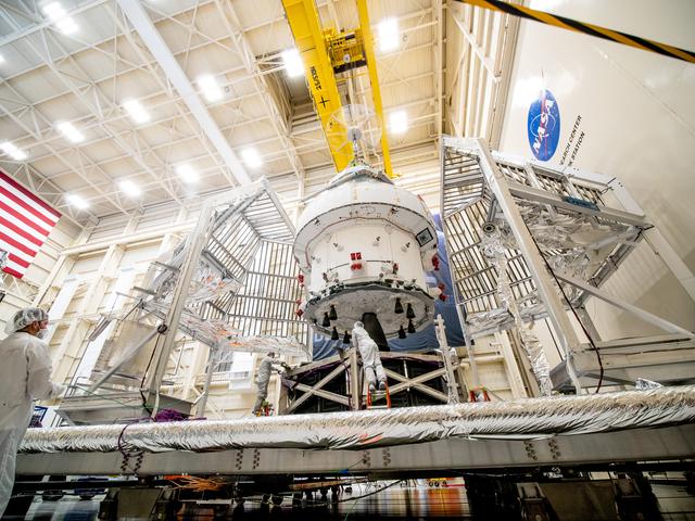 NASA image: Orion Spacecraft for Artemis I Prepared for Thermal Test at NASA