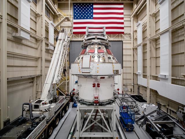 NASA image: Orion Spacecraft for Artemis I Prepared for Thermal Test at NASA