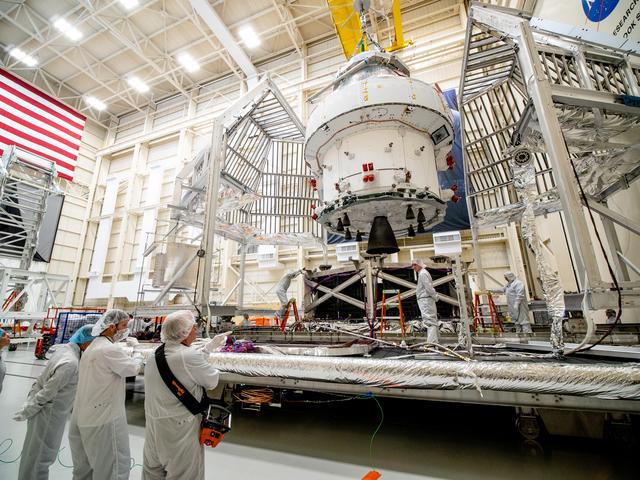 NASA image: Orion Spacecraft for Artemis I Prepared for Thermal Test at NASA