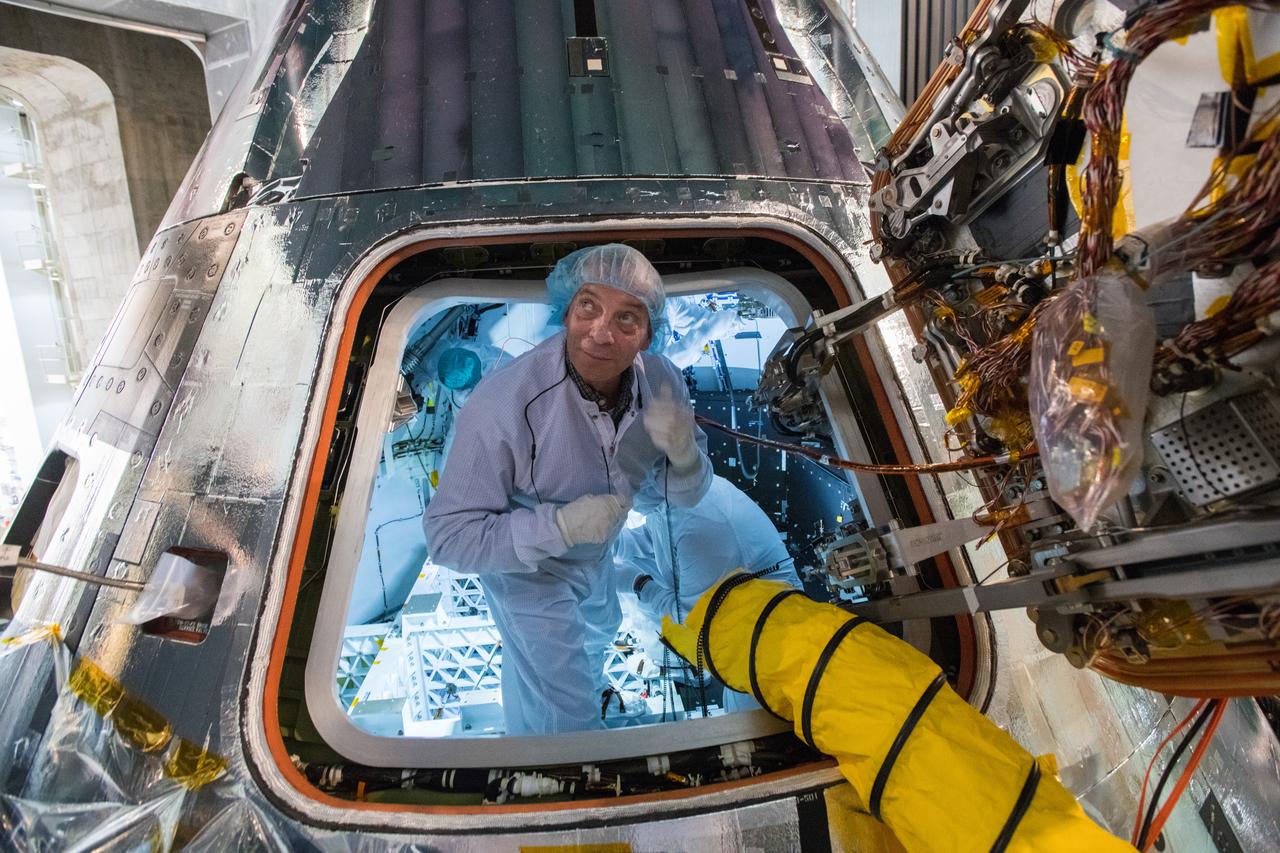 Glenn Research Center's Neil A. Armstrong Test Facility (formerly Plum Brook Station) in Ohio houses the world’s largest space simulation vacuum chamber where the Orion spacecraft, shown here on March 11, 2020, was rigorously tested for Artemis missions to the Moon.