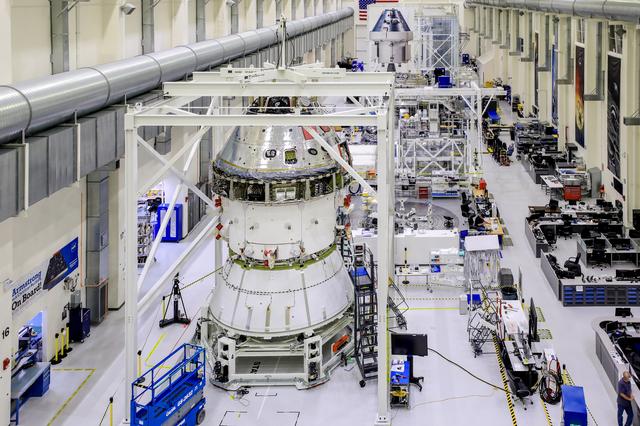 NASA image: Orion stacked on Spacecraft Adapter