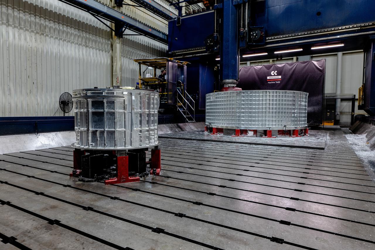 Machining of the tunnel, aft bulkhead, and barrel for the Artemis III Orion pressure vessel takes place at Ingersoll Machine Tool, Inc. in Rockford, Illinois on Sept. 28, 2020.
