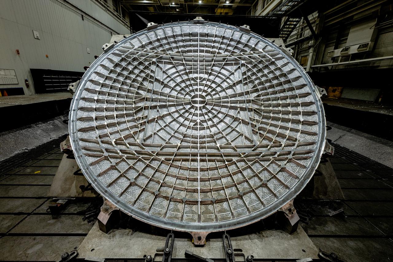 Machining of the tunnel, aft bulkhead, and barrel for the Artemis III Orion pressure vessel takes place at Ingersoll Machine Tool, Inc. in Rockford, Illinois on Sept. 28, 2020.