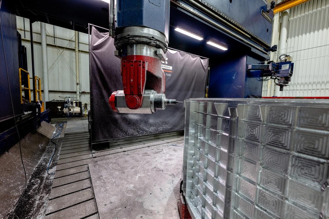 Machining of the tunnel, aft bulkhead, and barrel for the Artemis III Orion pressure vessel takes place at Ingersoll Machine Tool, Inc. in Rockford, Illinois on Sept. 28, 2020.