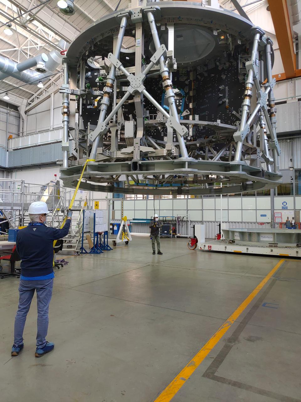 The ESA service module primary structure, which will propel Orion on the Artemis III flight carrying astronauts to land on the surface of the Moon, is ready to ship from Thales Alenia Space in Turin, Italy to Airbus in Bremen, Germany on Sept. 30, 2020. Airbus will perform final assembly on the service module ahead of shipment to Kennedy Space Center where it will be integrated with the rest of the Orion spacecraft.