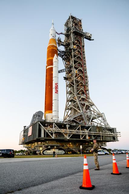 NASA image: Artemis I stack rolls out to the launch pad