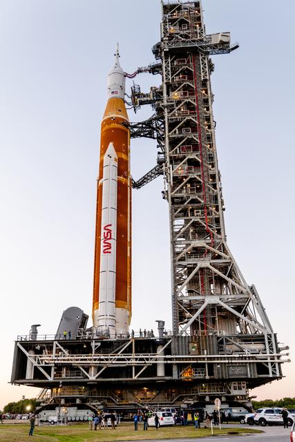 NASA image: Artemis I stack rolls out to the launch pad