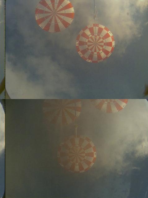 NASA image: Parachutes deploy