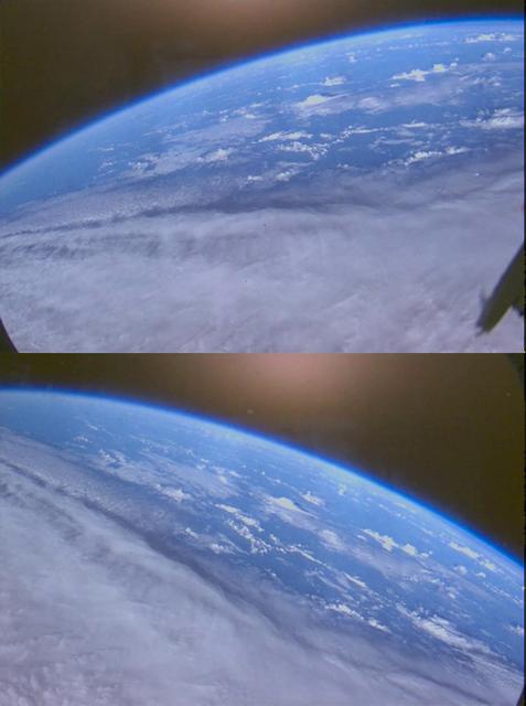 A view from the top hatch window as plasma surrounds the vehicle during reentry on Orion's first flight test, Exploration Flight Test-1 (EFT-1), on December 5, 2014.