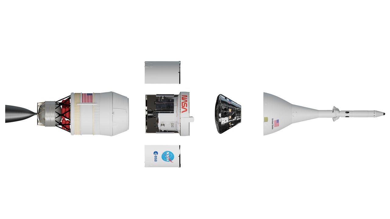 Artist's rendering of the Orion Artemis I spacecraft.