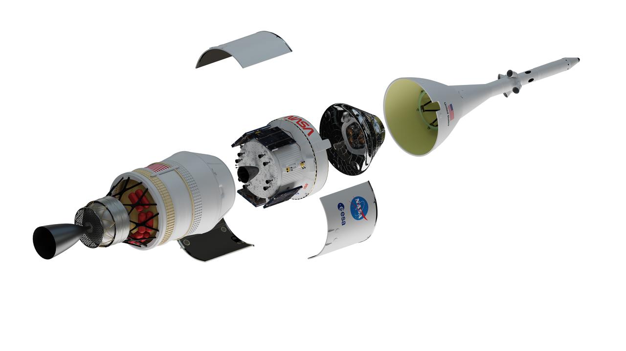 Artist's rendering of the Orion Artemis I spacecraft.