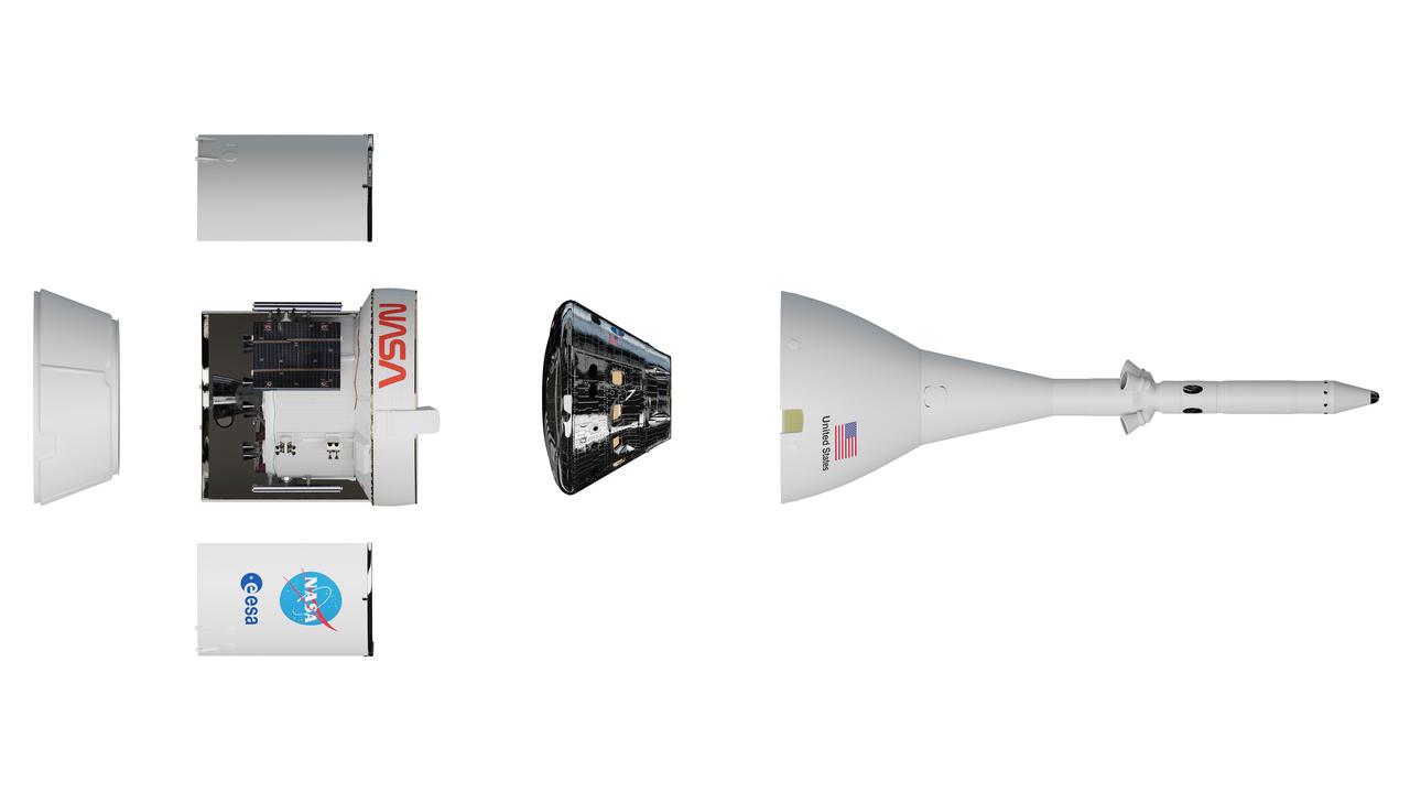 Artist's rendering of the Orion Artemis I spacecraft.